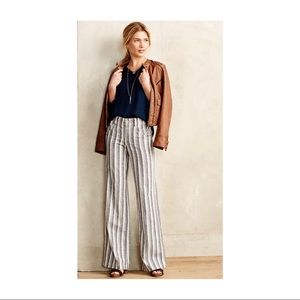 Anthropologie Pilcro Striped Linen Trousers